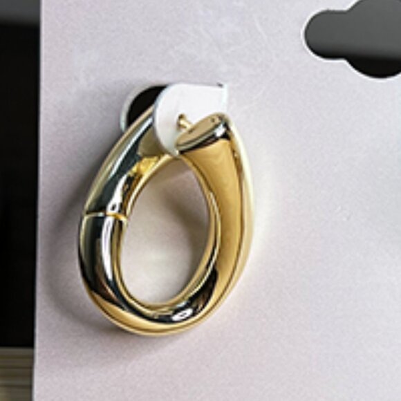 And Now This 18K Gold Over Brass C Hoop Chunky Earrings NWT - Picture 2 of 5